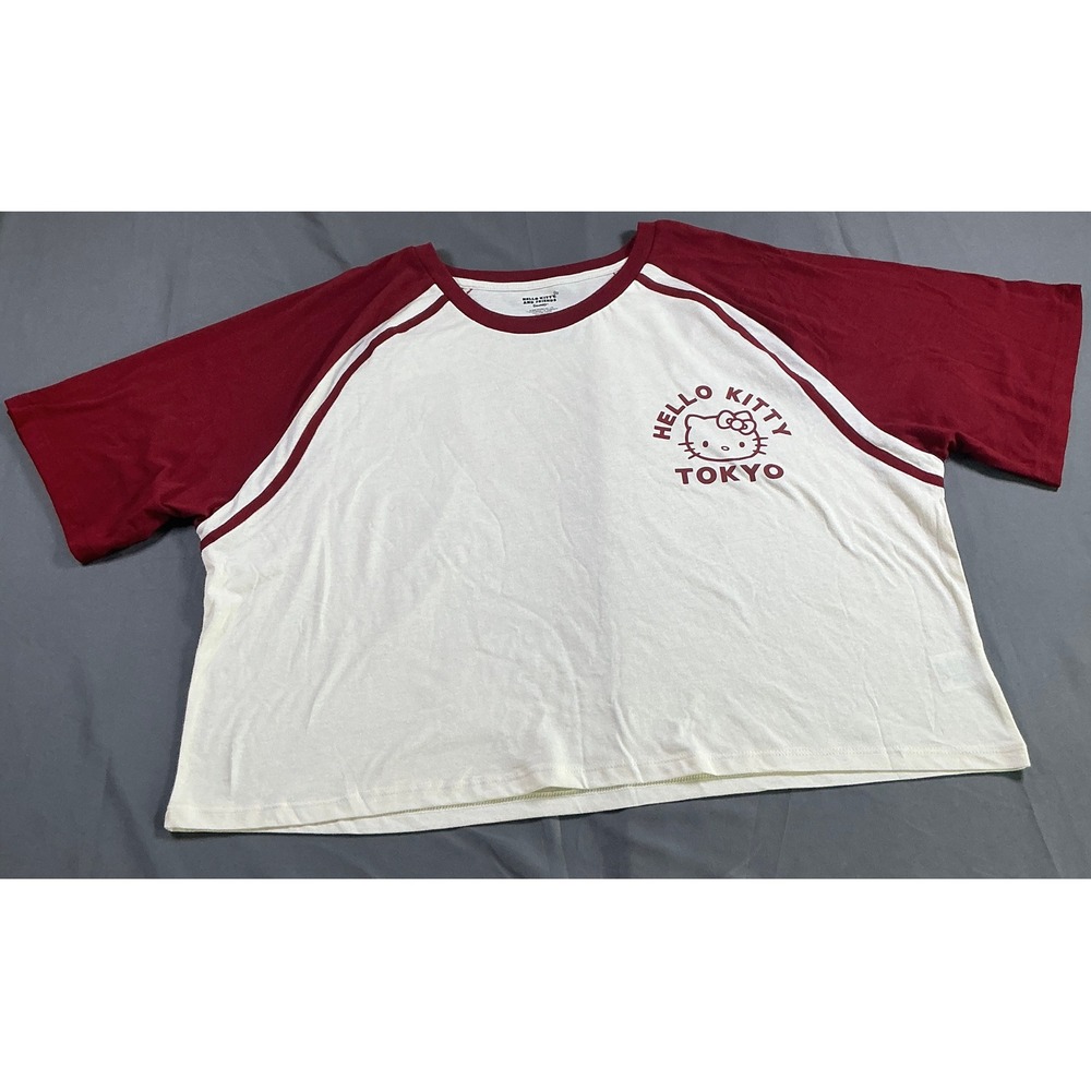 Sanrio Hello Kitty and Friends Tokyo Raglan Tee Maroon Cream XXL LT32602FT